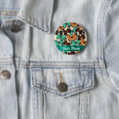Grüne u. orange Schmetterlinge Button (Beispiel)