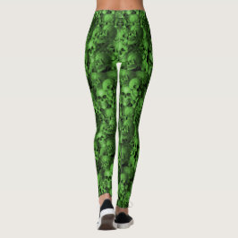 Grüne u. schwarze Schädel Leggings