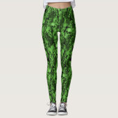 Grüne u. schwarze Schädel Leggings (Vorderseite)