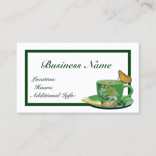 Grüne u. weiße Kaffeetasse-Visitenkarte Visitenkarte