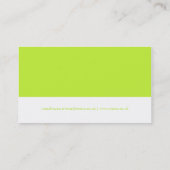 Grüne u. weiße monoVisitenkarte Visitenkarte (Rückseite)