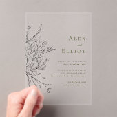 Grüne überfließende Bouquet Wedding Acryleinladungen (Insitu (Handheld))