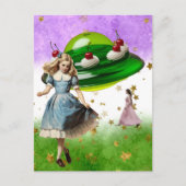 Grüne UFO Surreal Sweet Leckerei Postkarte (Vorderseite)