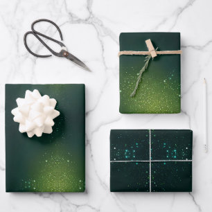 Grüne Umhüllung mit Sprinklen Geschenkpapier Set