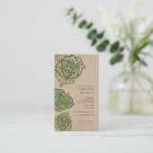 Grüne Umwelt-neutrale mit BlumenVisitenkarte Visitenkarte (Stehend Vorderseite)