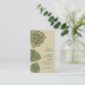 Grüne Umwelt-neutrale mit BlumenVisitenkarte Visitenkarte (Stehend Vorderseite)