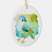 Grüne und Aquamarine Keramik Wasserfarben Ornament (Rechts)