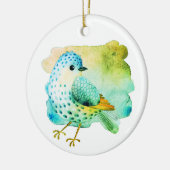 Grüne und Aquamarine Keramik Wasserfarben Ornament (Links)