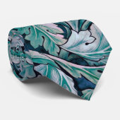 Grüne und Aquamarine Morris-Blätter Krawatte (Gerollt)