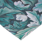 Grüne und Aquamarine Morris-Blätter Kurzer Tischläufer (Ecke)