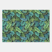 Grüne und Aquamarine tropische Palmen Banana Monst Geschenkpapier Set (Vorderseite)