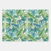 Grüne und Aquamarine tropische Palmen Banana Monst Geschenkpapier Set (Vorderseite 3)