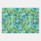 Grüne und Aquamarine tropische Palmen Banana Monst Geschenkpapier Set (Vorderseite 2)