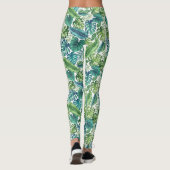 Grüne und Aquamarine tropische Palmen Banana Monst Leggings (Rückseite)