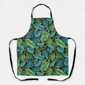 Grüne und Aquamarine tropische Palmen Banana Monst Schürze (Vorderseite)