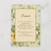 Grüne und beige Hochzeit mit Blumen Begleitkarte (Vorderseite)