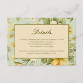 Grüne und beige Hochzeit mit Blumen Begleitkarte (Vorderseite)