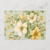 Grüne und beige Hochzeit mit Blumen Begleitkarte (Rückseite)