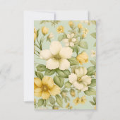 Grüne und beige Hochzeit mit Blumen RSVP Karte (Rückseite)