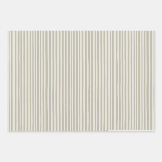 Grüne und Beige Stipes Weihnachtswrapping Paper Geschenkpapier Set (Vorderseite 3)