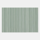 Grüne und Beige Stipes Weihnachtswrapping Paper Geschenkpapier Set (Vorderseite)