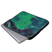 GRÜNE UND BLAUE ABSTRAKTE BILDUNG LAPTOPSCHUTZHÜLLE (Vorne Knopf)