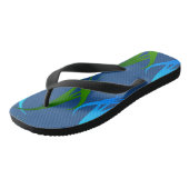 Grüne und blaue abstrakte Formen flippen Flops Badesandalen (Schrägansicht)