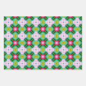 Grüne und blaue abstrakte Sternmuster Geschenkpapier Set (Vorderseite 3)