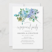 Grüne und blaue Aquarellfarben-Partnerin Einladung (Vorderseite)