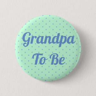 Grüne und blaue Babydusche Großvater Button