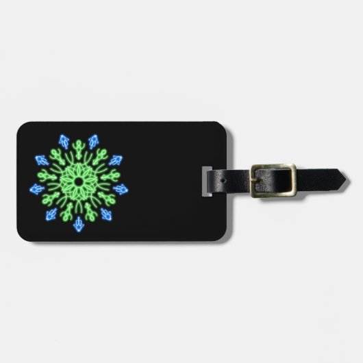 Grüne und blaue Blume Gepäckanhänger (Vorderseite horizontal)