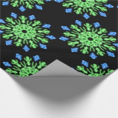 Grüne und blaue Blume Geschenkpapier (Ecke)
