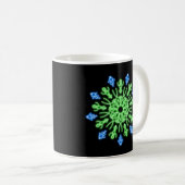 Grüne und blaue Blume Kaffeetasse (VorderseiteRechts)
