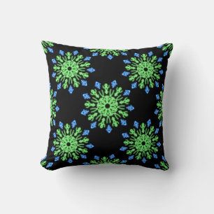 Grüne und blaue Blume Kissen