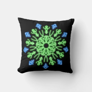 Grüne und blaue Blume Kissen