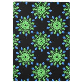 Grüne und blaue Blume Klemmbrett (Rückseite)
