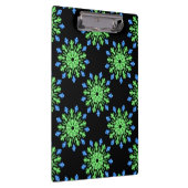 Grüne und blaue Blume Klemmbrett (Rechts)