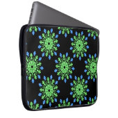 Grüne und blaue Blume Laptopschutzhülle (Vorne Rechts)