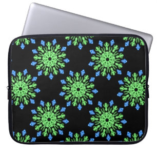 Grüne und blaue Blume Laptopschutzhülle