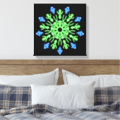 Grüne und blaue Blume Leinwanddruck (Insitu (Schlafzimmer))