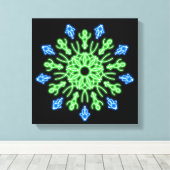 Grüne und blaue Blume Leinwanddruck (Insitu (Holzboden))