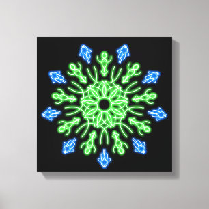 Grüne und blaue Blume Leinwanddruck