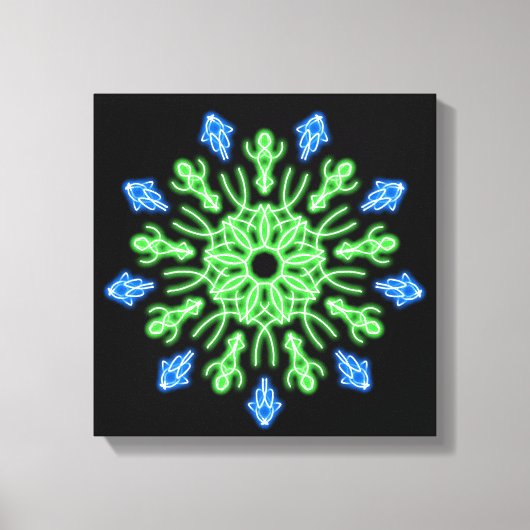 Grüne und blaue Blume Leinwanddruck (Vorderseite)