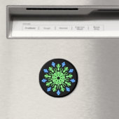 Grüne und blaue Blume Magnet (In Situ (Geschirrspüler))