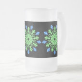 Grüne und blaue Blume Mattglas Bierglas (VorderseiteRechts)