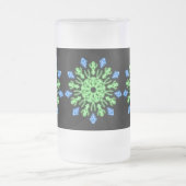 Grüne und blaue Blume Mattglas Bierglas (Mittel)