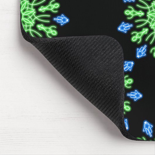 Grüne und blaue Blume Mousepad (Ecke)