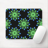 Grüne und blaue Blume Mousepad (Mit Mouse)