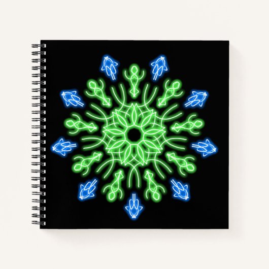 Grüne und blaue Blume Notizbuch (Vorderseite)