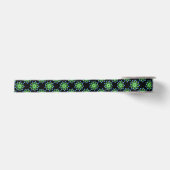 Grüne und blaue Blume Satinband (Vorderseite)